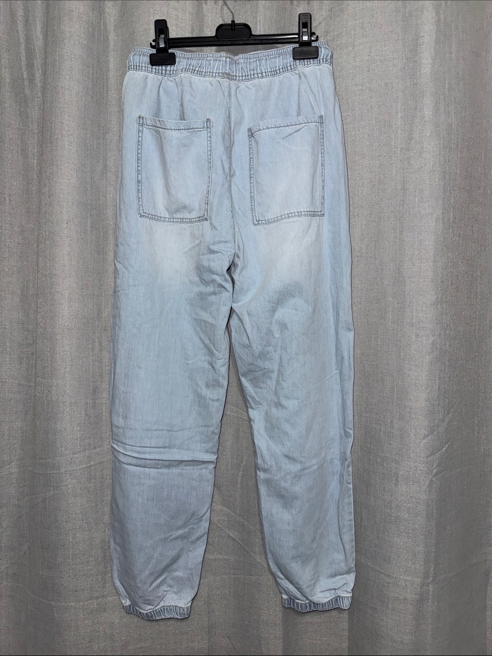 RE Generation By Celebrity Pink Light Blue High-Rise Denim Joggers - Picture 5 of 10